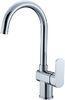 Deck Mounted Kitchen Sink Water Faucet with Single Lever , Brass Chrome Plated Mixer Taps