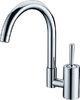 Single Hole Chrome Kitchen Sink Water Faucet / High Arc Purity Brass Home Kitchen Tap