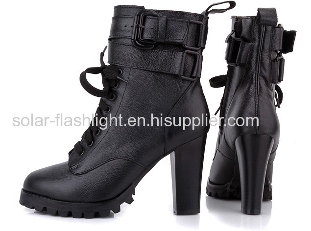 Winter high leather boots