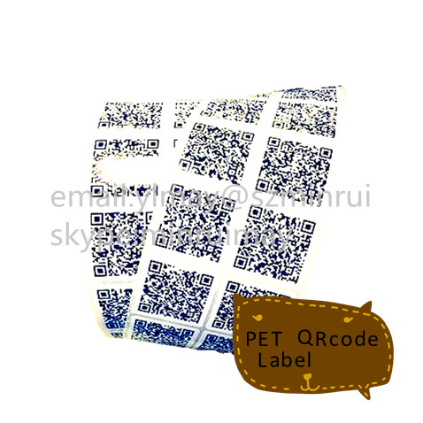 Custom White PET vinyl stickers, PET QRcode Label, PET Vinyl Sticker