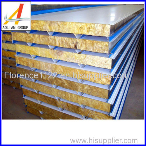 Galvanized steel rock wool sandwich panel for wall