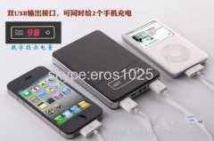 Dual USB Portable Power Bank, Fashionable Big Capacity Power Banks, 10,000mAh for Mobiles/iPod, iPad