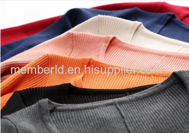 New Korean V collar long sleeved short slim sleeve head bottoming sweaters sweaters