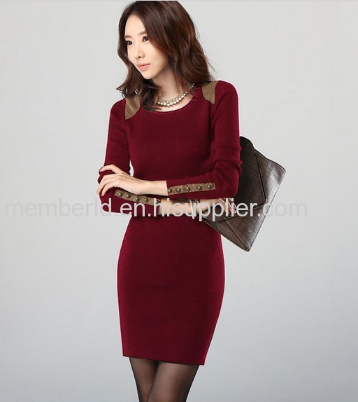 2013 new Korean autumn and winter sweet slim slim in the long sleeved sweater