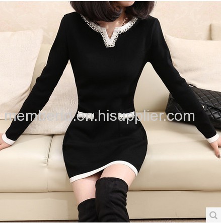 Korean cultivating long knit shirt jacket 2013 new sets of head women sweater and flannel