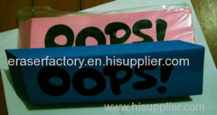 Jumbo Erasers with OOPS logo printing