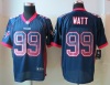 Blue Houston Texans 99# Watt Drift Fashion Elite Jerseys, NFL Elite Jersey for American Football Game