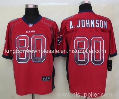 Houston Texans 80 A.Johnson Drift Fashion Red NFL Elite Jerseys