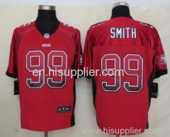 NEW San Francisco 49ers 99 Smith Drift Fashion Red Elite Jerseys, Fashion NFL Jersey
