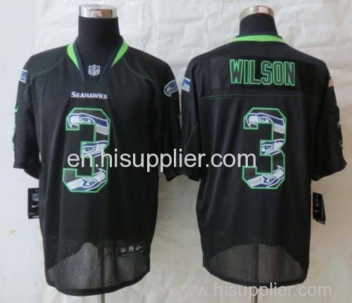 New Seattle Seahawks 3 Wilson Lights Out Black Elite Jerseys