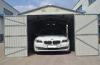 Silver White Modular Steel Garages Kits With Color-coated Steel Wall , Double Swing Door