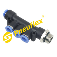 PKD-G Male Triple Branch Reducer One Touch Tube Fittings with O-ring