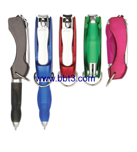 Promotion ballpoint pen with nail scissors