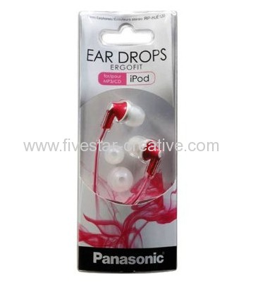 Panasonic RP-HJE120 Wired Stereo Earphone Earbuds Pink with 3 Pairs Earbuds