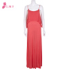 Lady overlap front dress double layered cami maxi dress