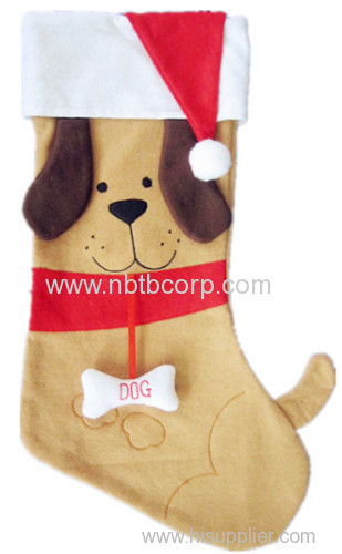 dog shape christmas stocking