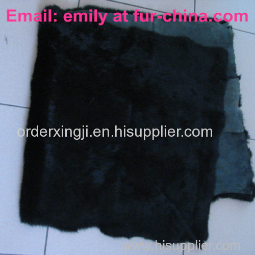 Dyed Black Rabbit Fur Plate