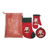 Christmas set of stocking glove table mat