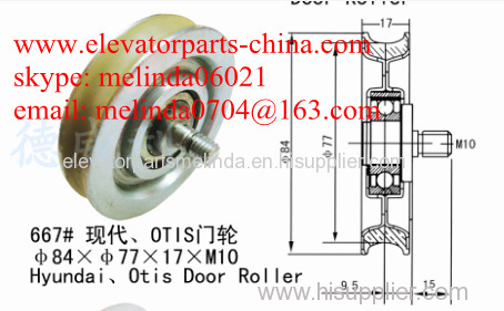 Hyundai Otis elevator door roller