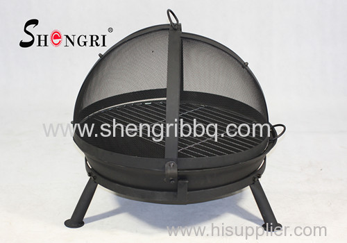 Shengri Round Cast Iron Fire Pit with bbq grill