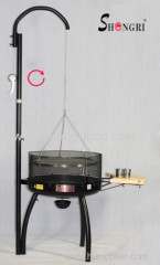Shengi adjustable height BBQ grilling cooker