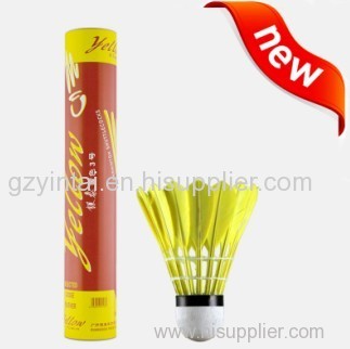 National unique manufacturer yellow badminton shuttlecock goose feather