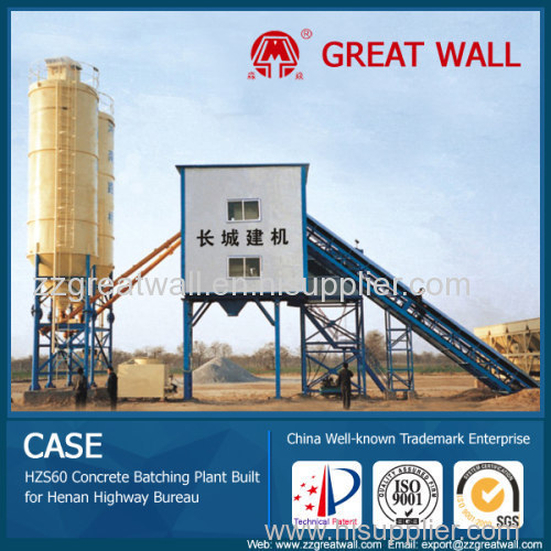 China Well-known Trademark HZS60 Concrete Batching Plant