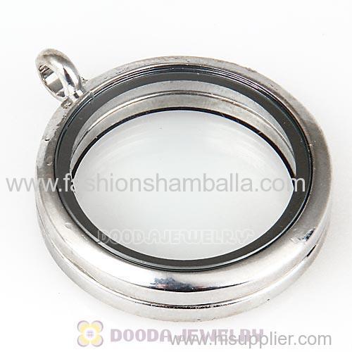 30mm Platinum Plated Alloy Glass Living Locket Pendant Wholesale