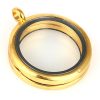 30mm Gold Plated Alloy Glass Floating Living Locket Pendant Wholesale