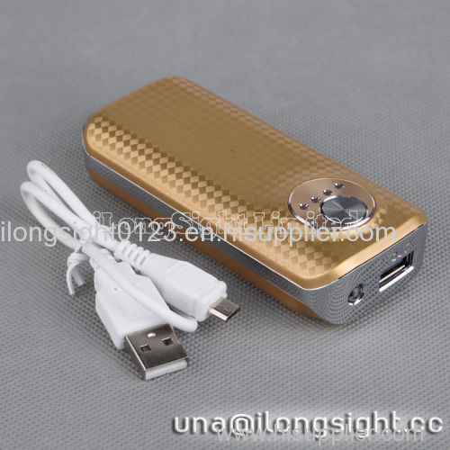 Rhombus Pattern Universal Power Bank For iPhone/Samsung/HTC-Champaign Gold