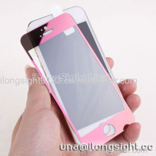 0.33 mm Explosion-proof Electroplated Mirror Half Tempered Glass Screen Protector For iPhone 5/5S