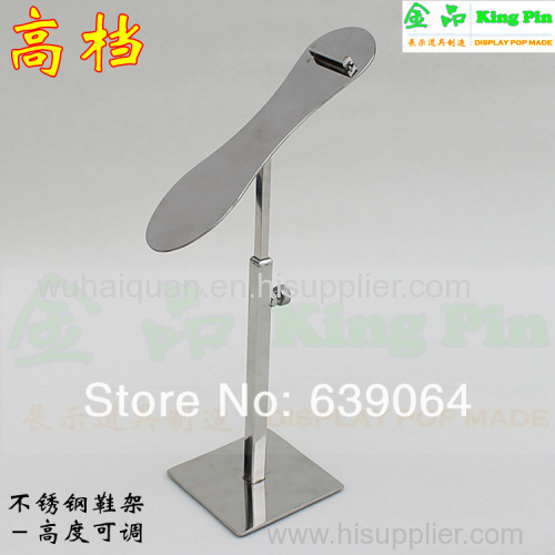 Free shipping stainless steel shoes display stand ! High quality and low price !The height can be adjusted!