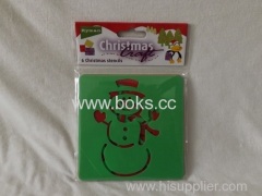 Plastic 6 snowman shape Christmas stencils