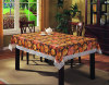 Printed tablecloth with non-woven back