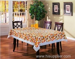 Water-proof Vinyl Table Cloth with Lace Trim Border