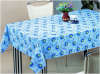 Blue flower table cloth with wipe clean features