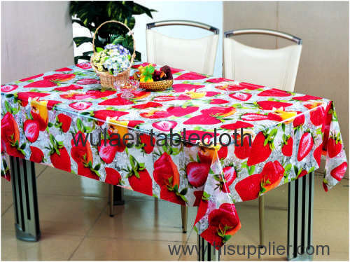 Strawberry transparent table cloth for table decoration