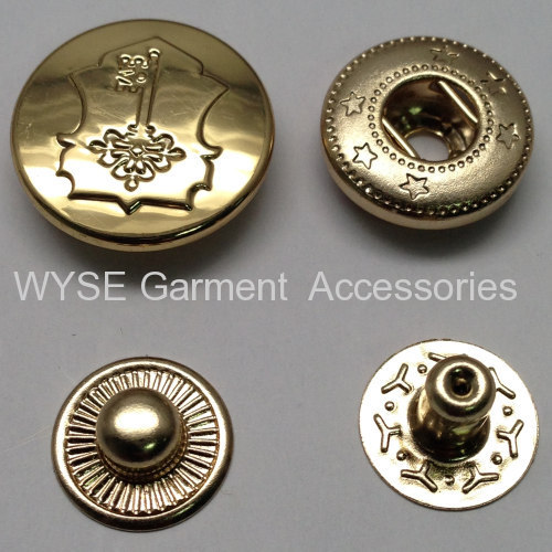 Spring Snap Button Shiny Gold Color