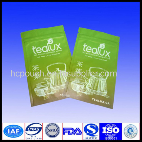 plastic bags for tea packaging with zipper