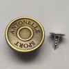Plastic Inside Type Jeans Button Brushed Anti Brass Color