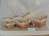 natural wicker storage basket with lining inside