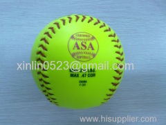 softball,softballs,pro yellow leather softball,fastpitch softball,slowpitch softball,softball supplier in china