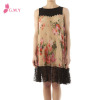 lady floral chiffon dress lace plus size clothing for lady