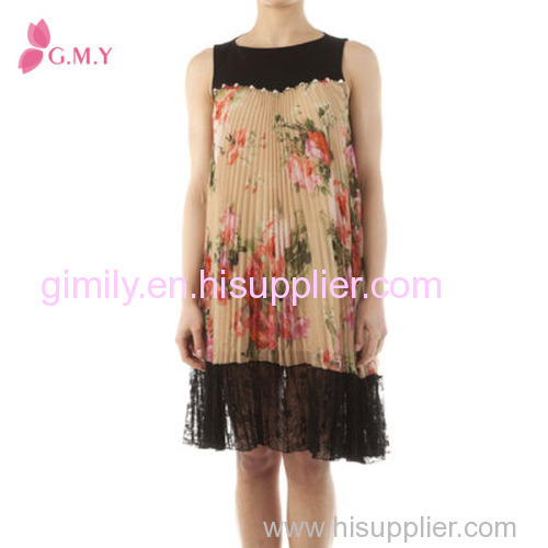 lady floral chiffon dress lace plus size clothing for lady