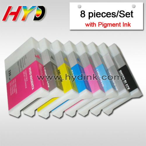 (8 pieces/set) 220ml compatible ink cartridges for Epson Pro 7800 9800 ink cartridges with pigment ink & chips