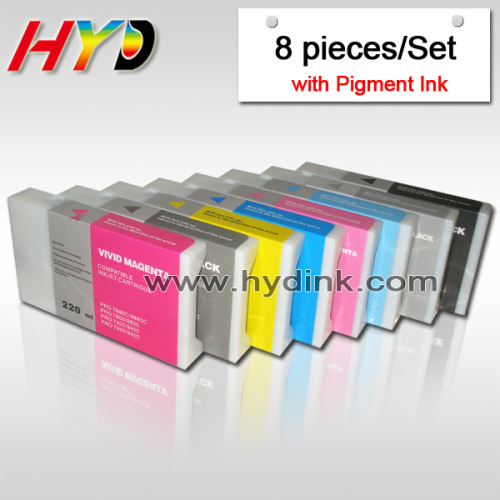 (8 pieces/set) 220ml compatible ink cartridges for Epson pro 7880 9880 ink cartridges with pigment ink & chips