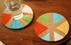 round cork coaster with print