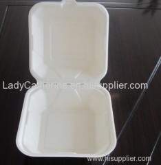 biodegradable tableware/disposable sugarcane clamshell/bagasse box/paper pulp box
