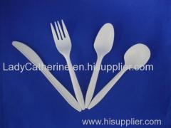 6inch biodegradable disposable cornstarch cutlery fork