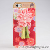 Musubi Kyoto Pink Flower Tassels red Cloth Coated 2 in 1 Hard Shell for iphone 5/5S